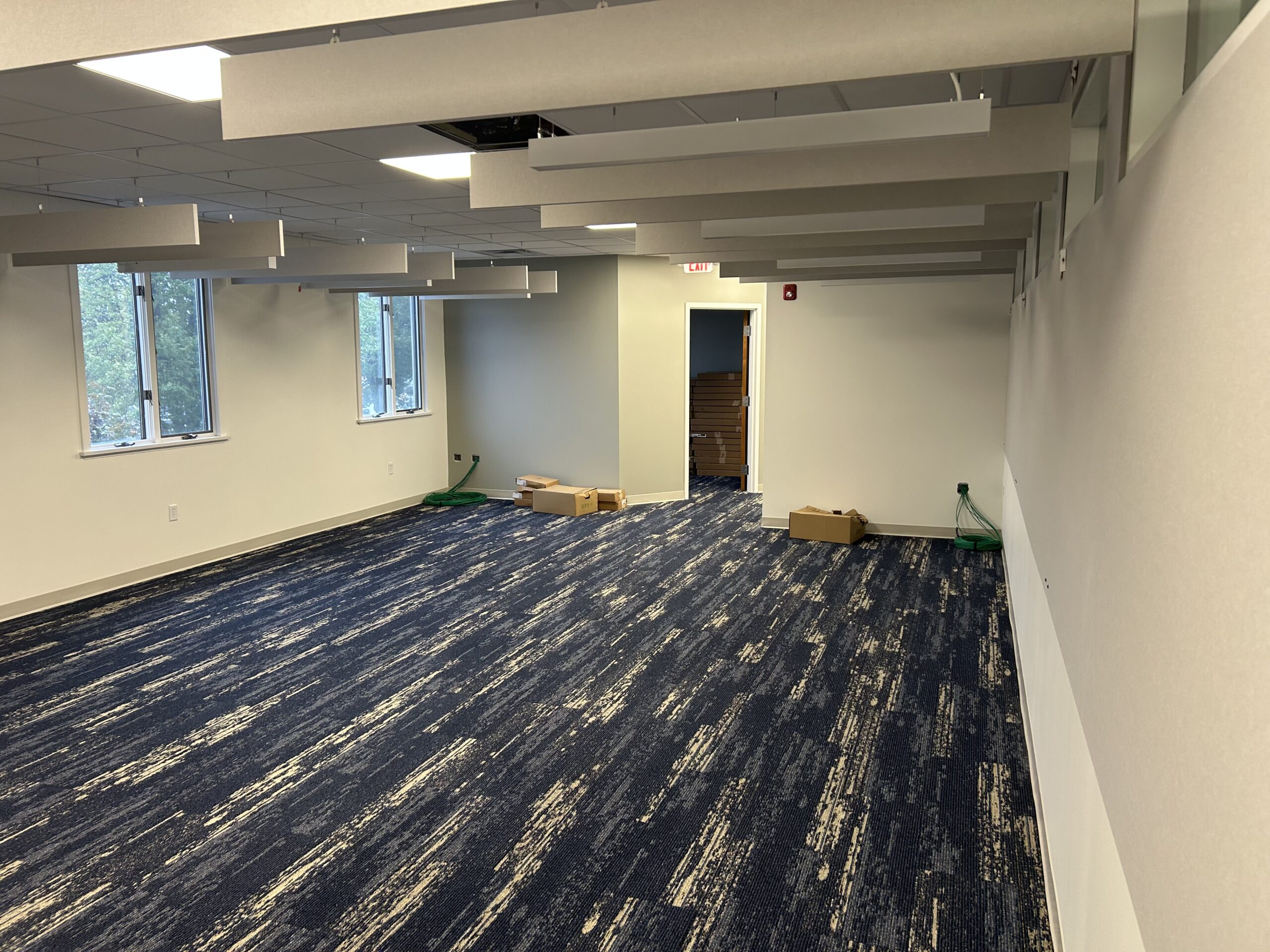 Completed call center interior for a confidential financial institution