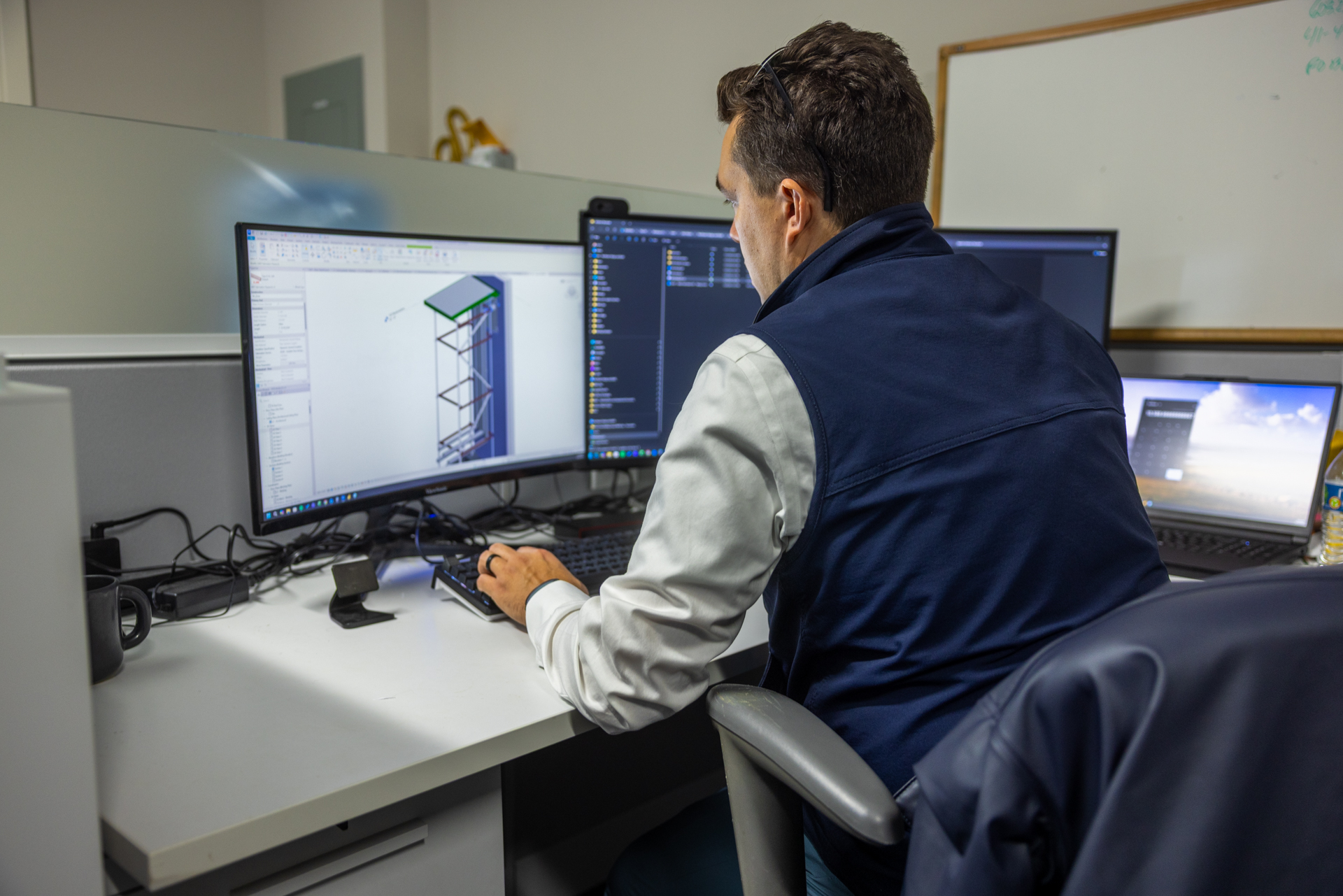 North East Building Group team member working on a 3D design model