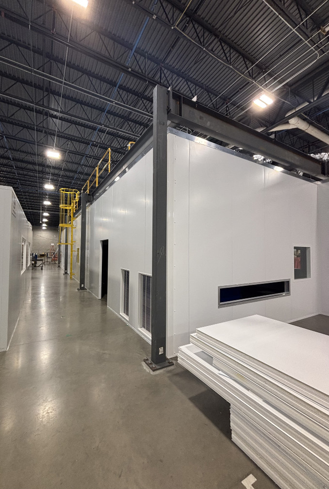Outside wall of an ISO 8 dry/clean room